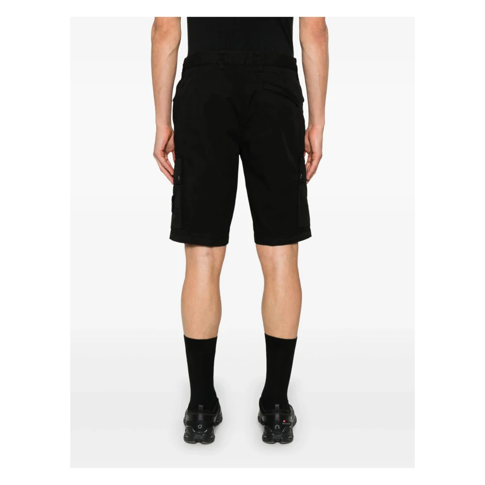 Stone Island Zwarte Korte Shorts Black Heren