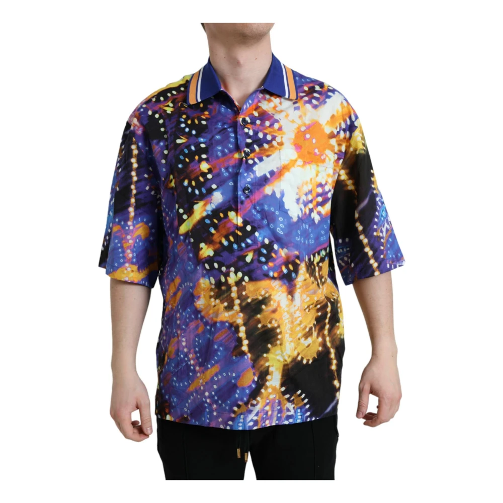 Dolce & Gabbana Multicolor Luminary Print Polo Shirt Multicolor Heren