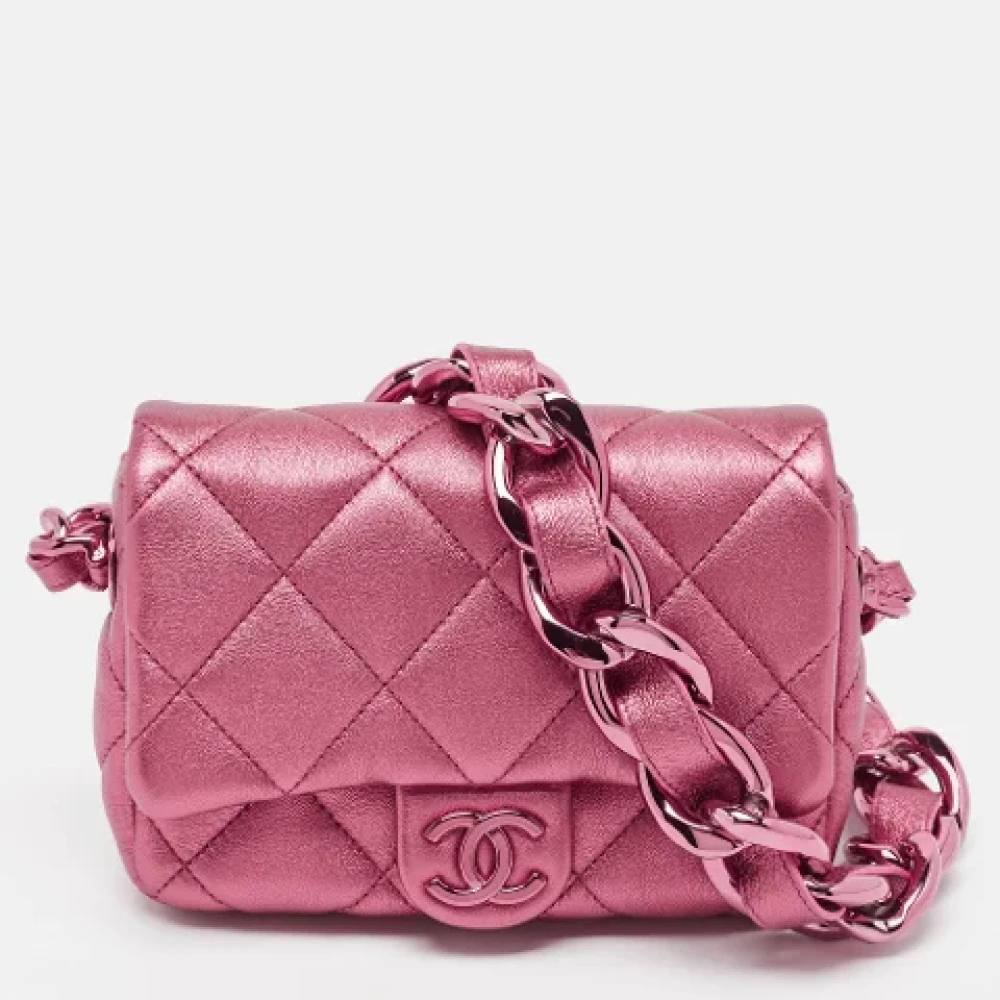 Chanel Vintage Pre-owned Leather chanel-bags Pink Dames