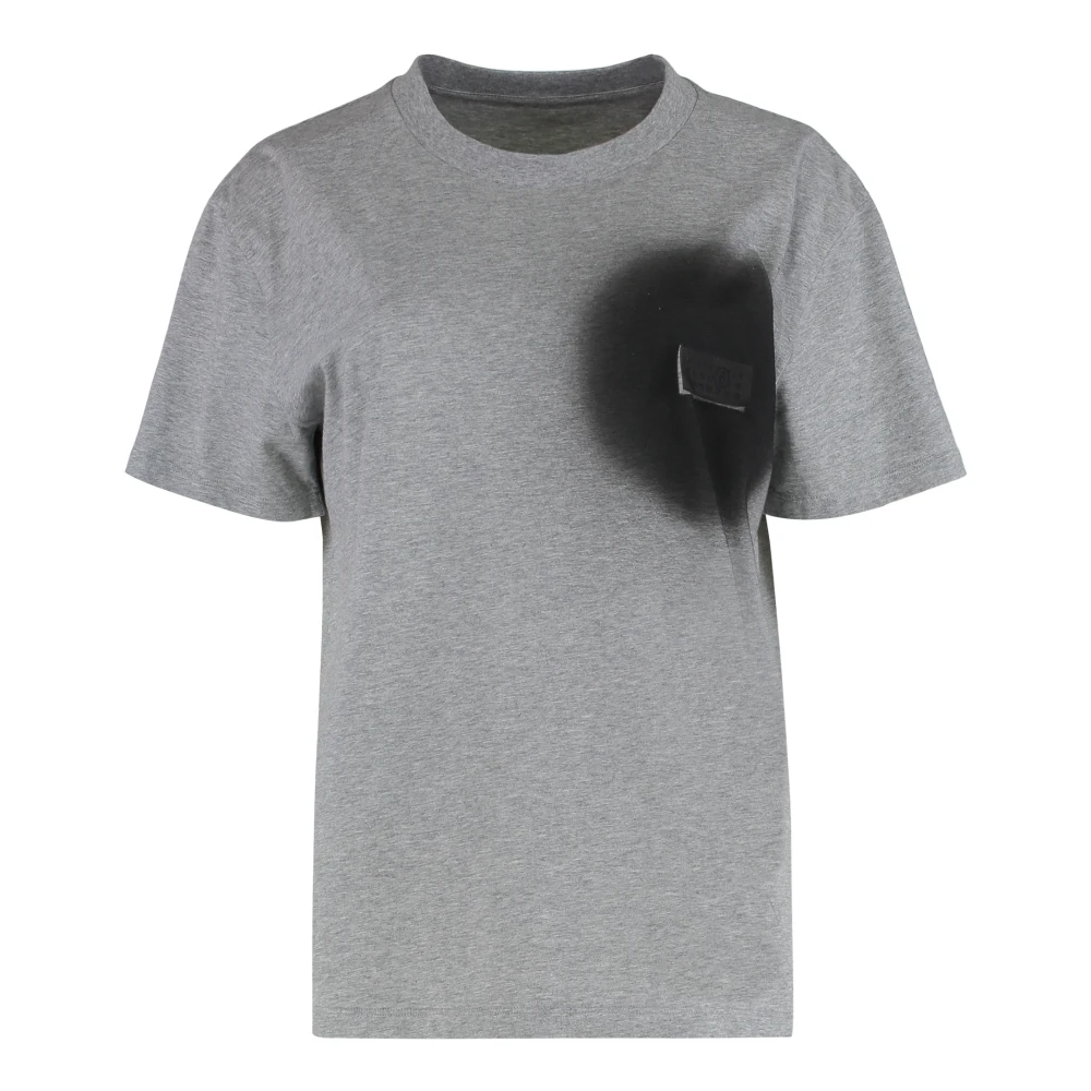 Mm6 Maison Margiela Women's Gray T-Shirts, M, Spray Paint T-Shirt