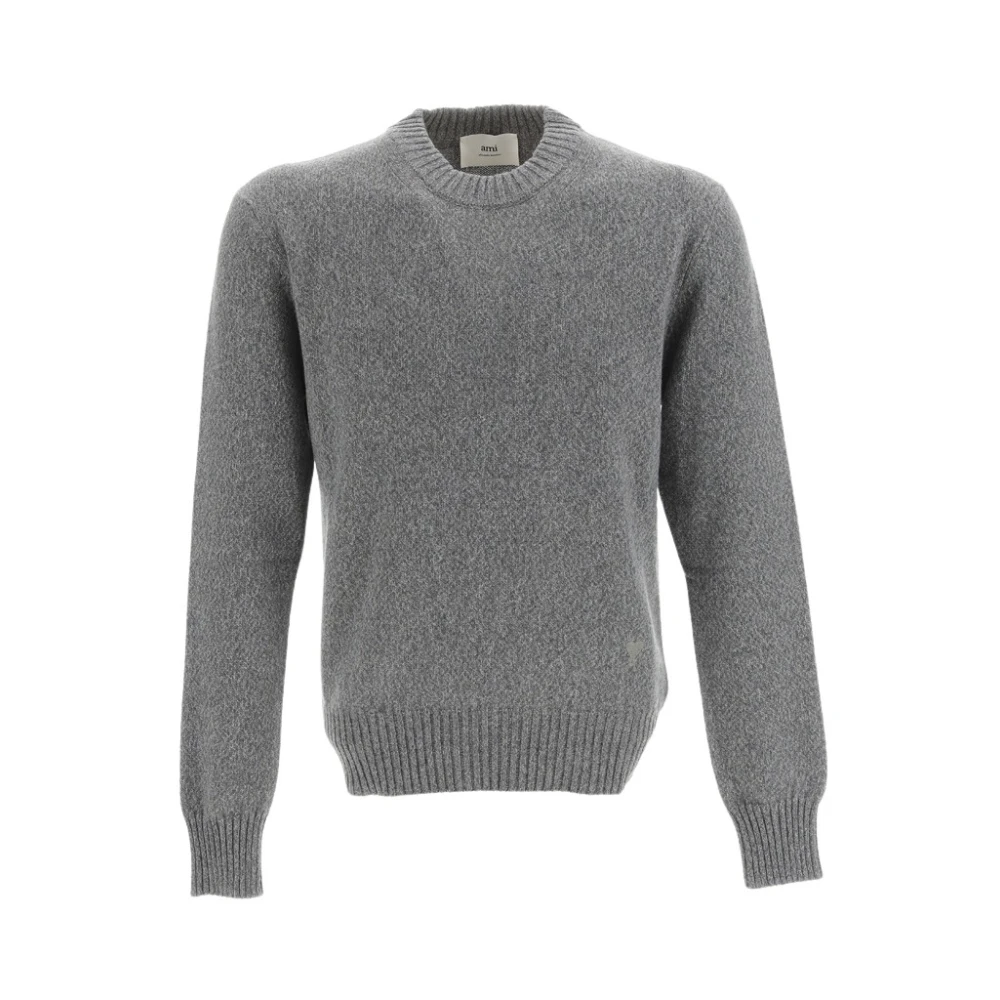 Ami Paris Luxe Crewneck Sweater Gray Heren