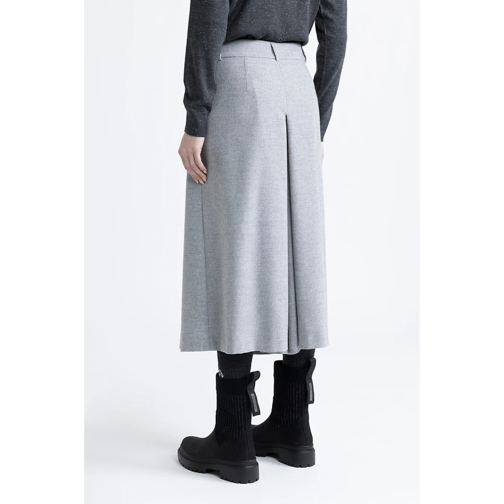 PESERICO Wol en viscose mix lichte flanellen culottes Gray Dames