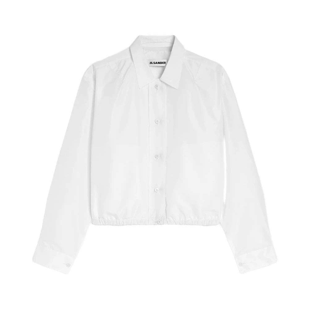 Jil Sander Women's White Cropped Blouson Jacket