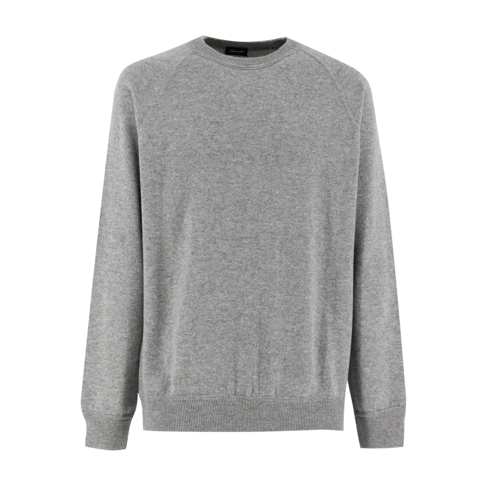 Drumohr Kasjmier Ribgebreide Sweatshirt Gray Heren