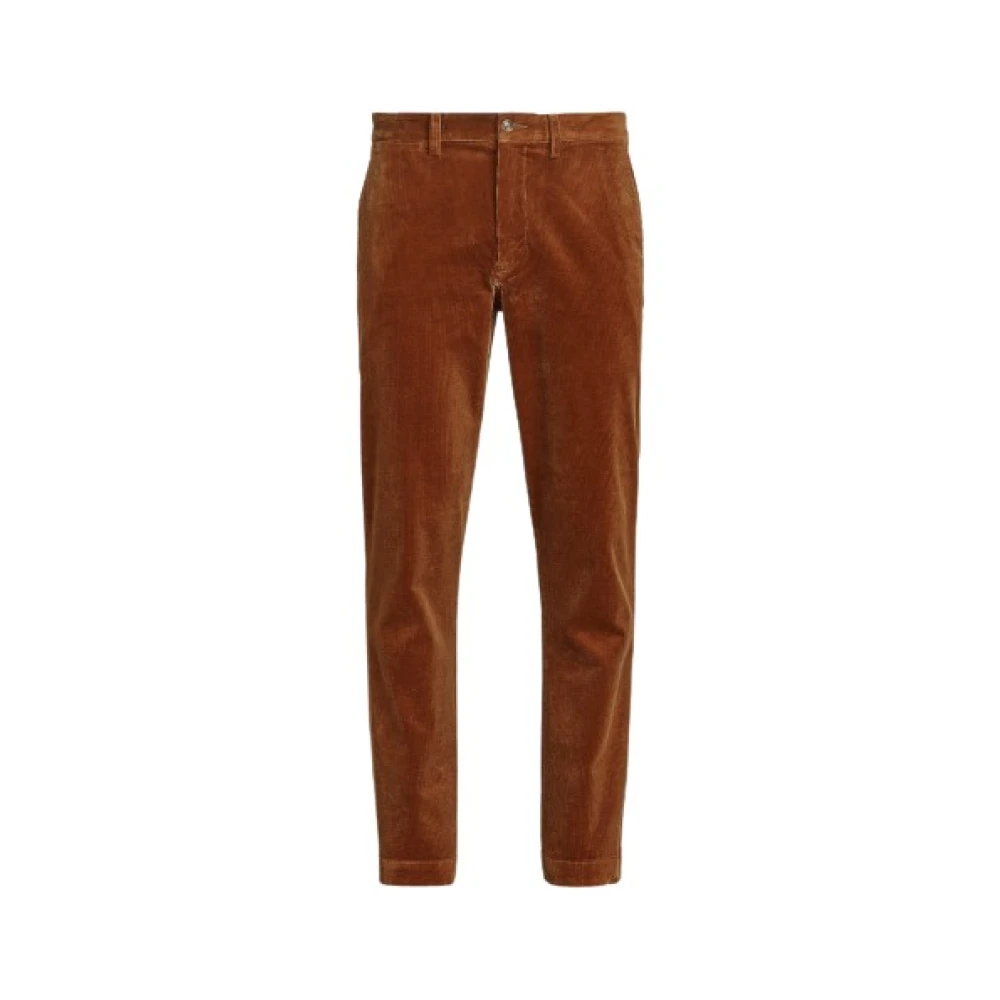Polo Ralph Lauren Herr Brun Byxor W36, Bomull, Finstickad Manchesterbyxa Med Rak Passform