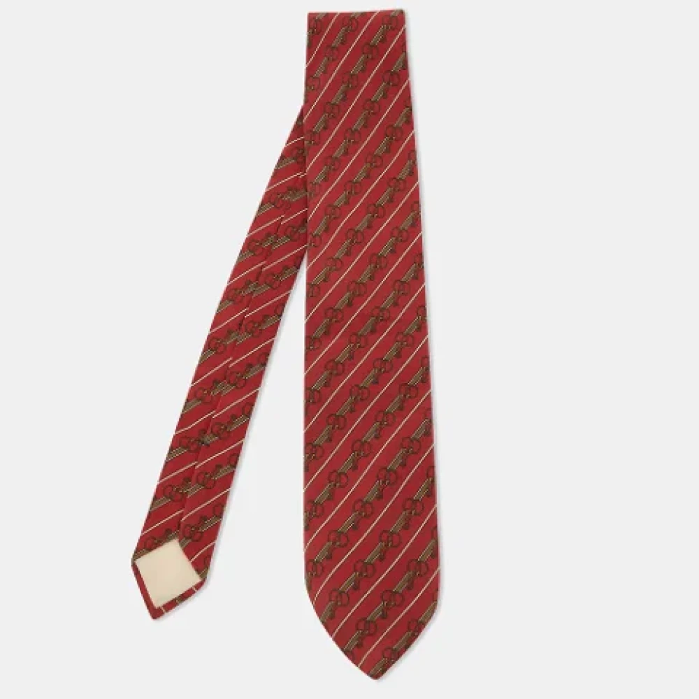 Celine Vintage Pre-owned Silk home-office Red Heren