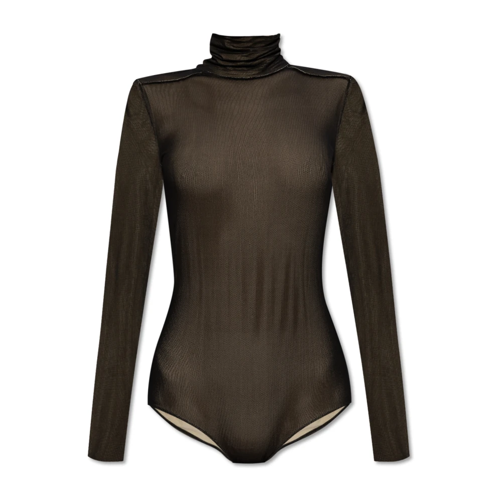 Maison Margiela Women's Black Body,, Two-Layer Bodysuit 2XS