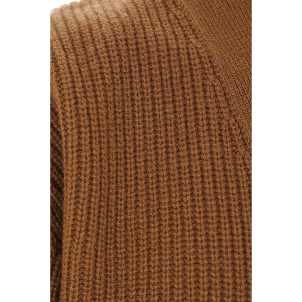 Lardini Bruine Wol Kasjmier Ribgebreide Vest Brown Heren