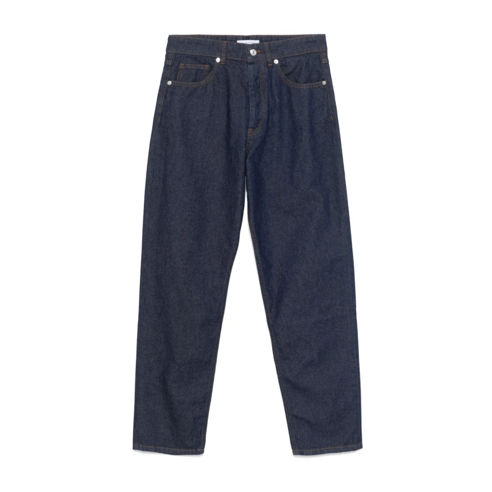 Maison Kitsuné Blauwe Jeans voor Mannen Black Heren