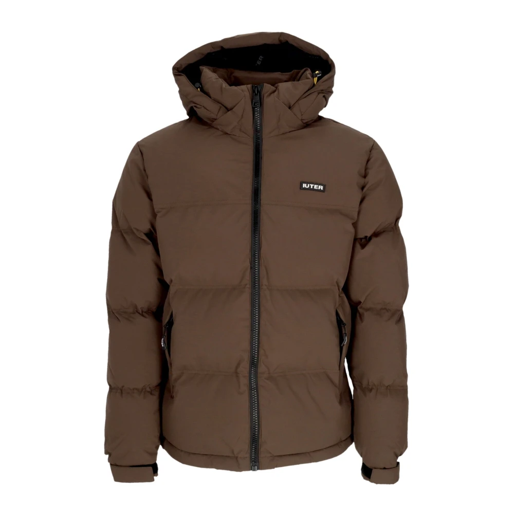 Iuter Uomo Marrone Giubbotto Piumino Collo Alto