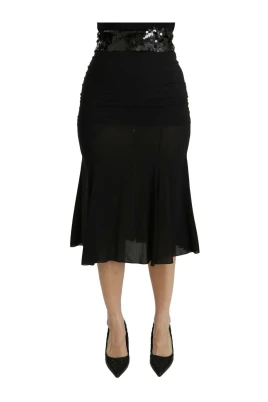 Mermaid High Waist Midi Silk Skirt