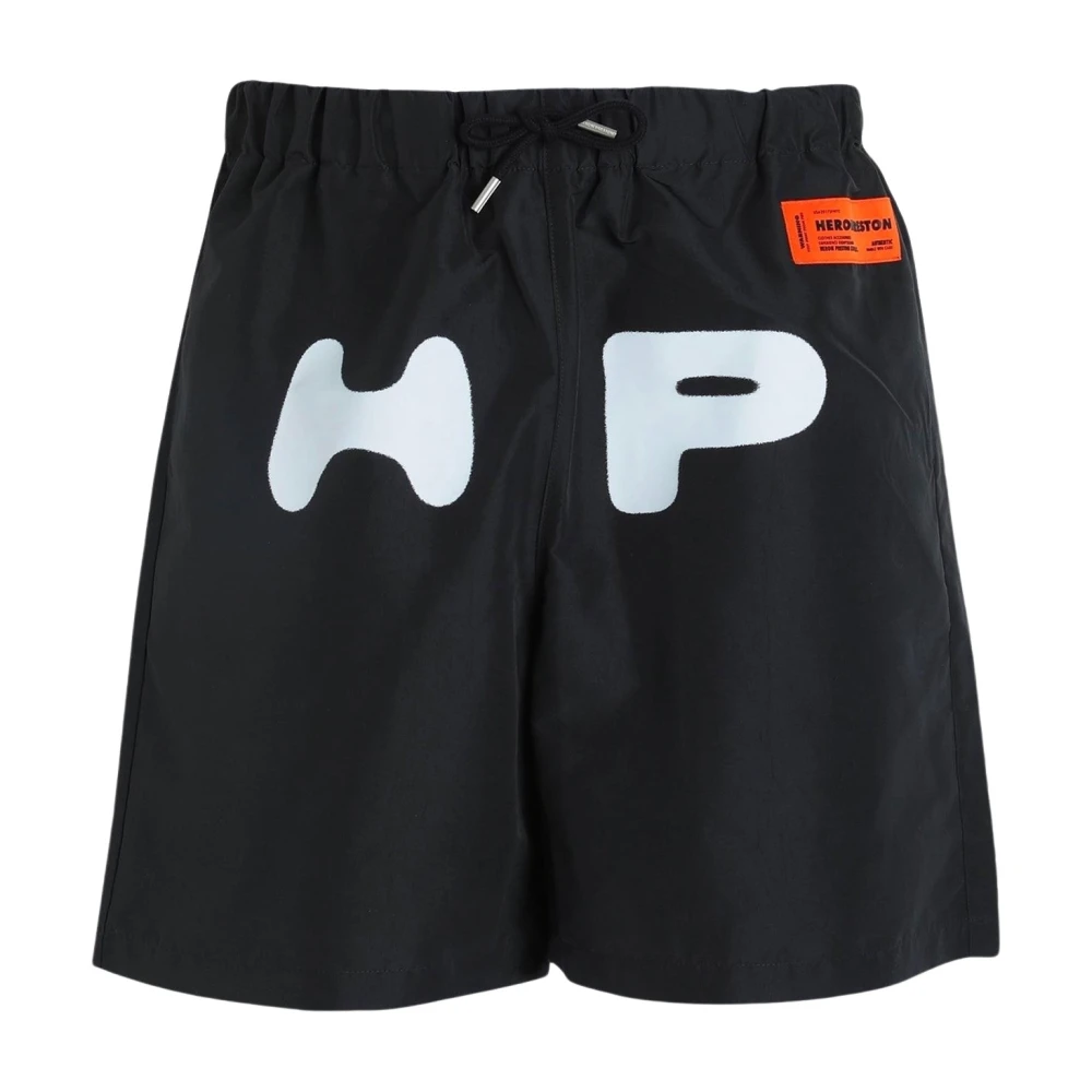 Heron Preston Zwarte Polyester Trekkoord Shorts Ss22 Black Heren