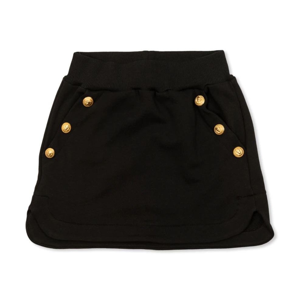 Balmain Girls Black Skirts,, Skirt With Buttons Size 8 Y