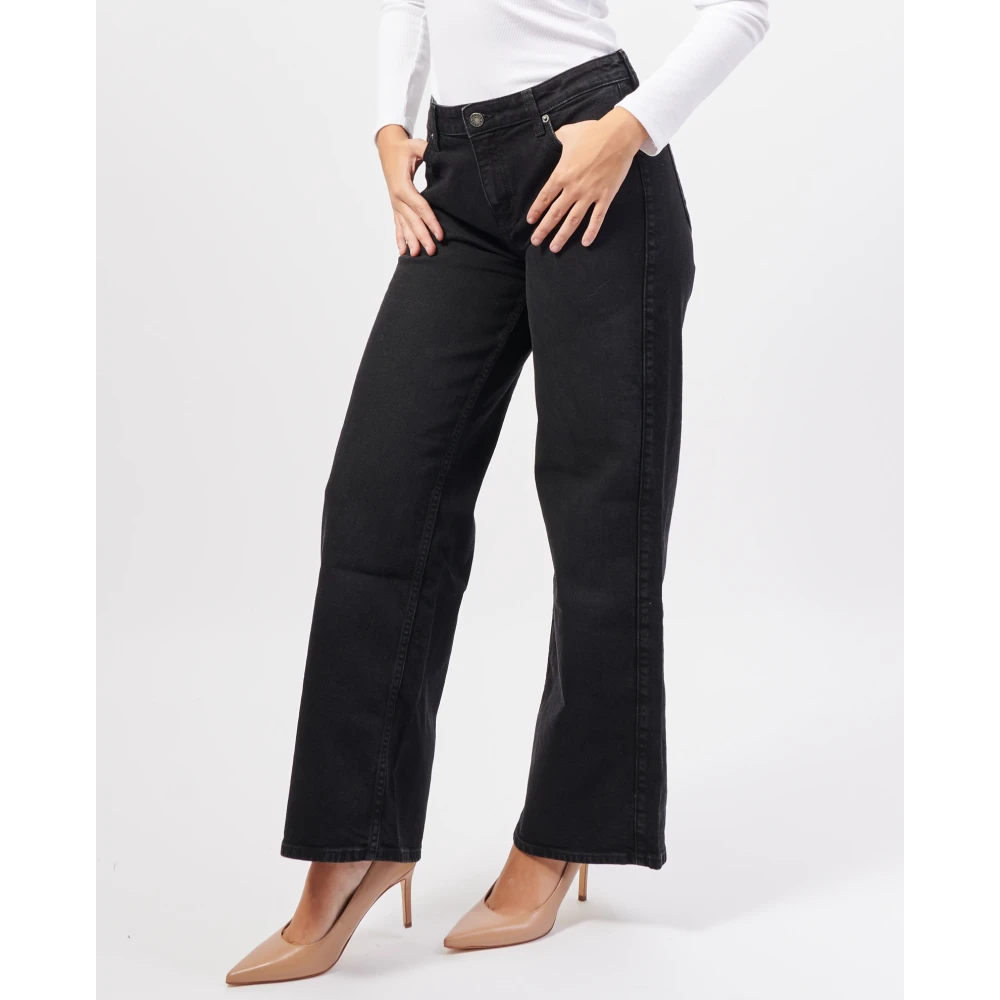 Guess Zwarte Wide Leg Jeans Vintage Wassing Black Dames