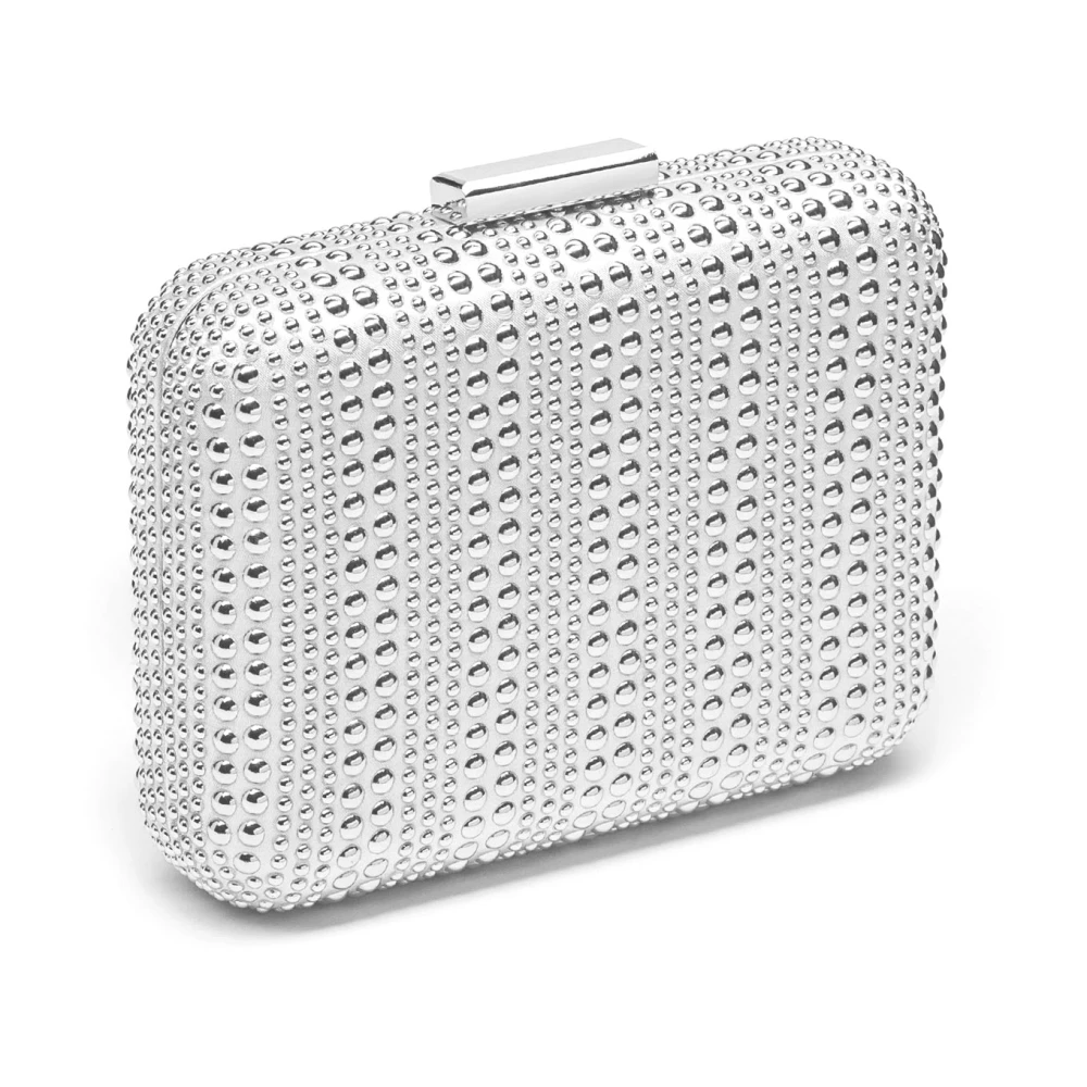 Kazar Elegante Zilveren Rhinestone Clutch Tas Gray Dames