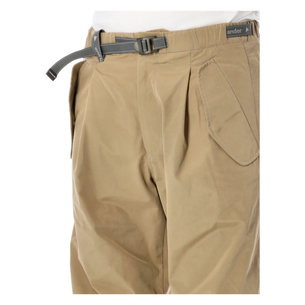 And Wander Beige Wijde Broek Hoog Loft Stof Beige Heren