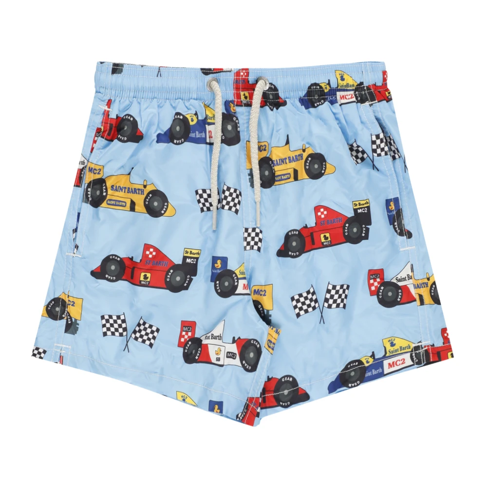 Mc2 Saint Barth Boys Multicolor Jean Lighting Swim Trunk - Kids Swimming Trunks - 6 Y - Kids