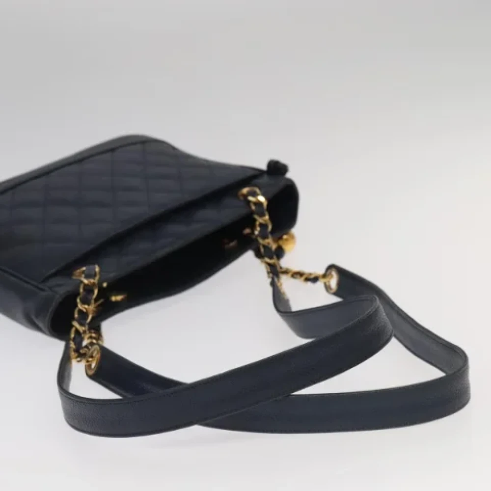 Chanel Vintage Pre-owned Leather chanel-bags Blue Dames