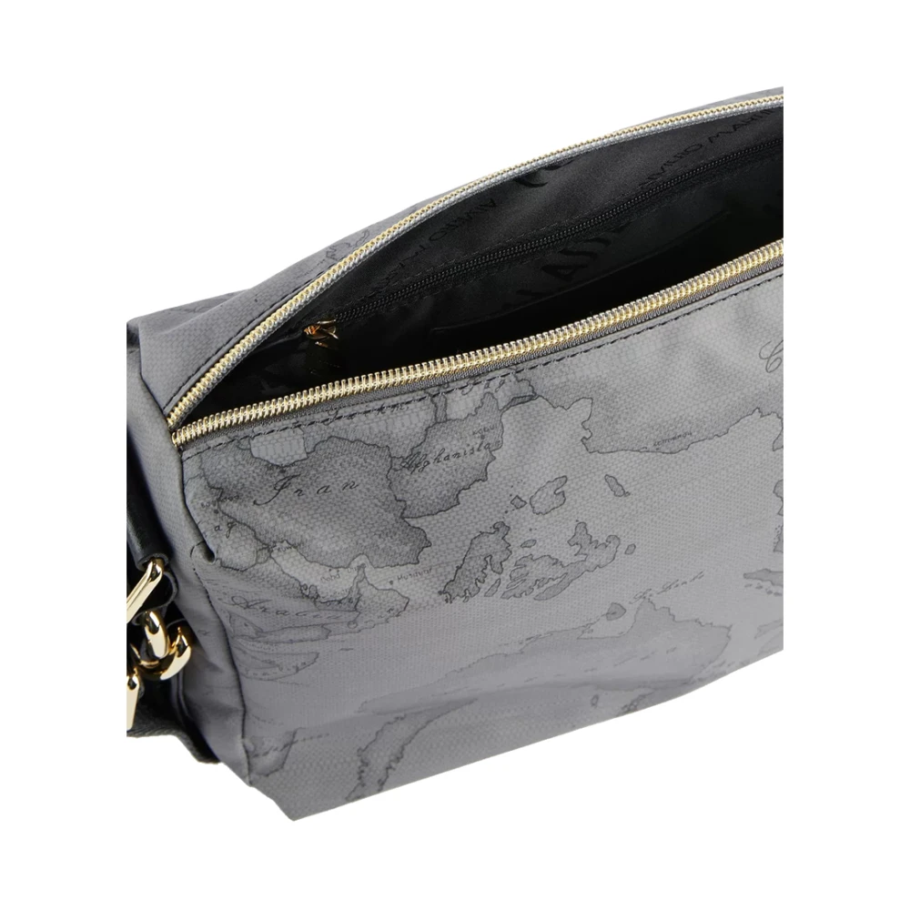 Alviero Martini 1a Classe Grijze Schoudertas met Geo Map Print Gray Dames