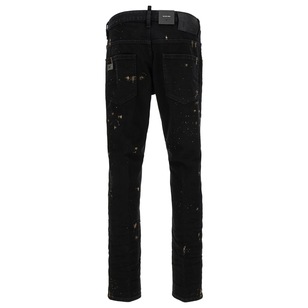 Dsquared2 Zwarte Jeans met Verfvlekken Black Heren