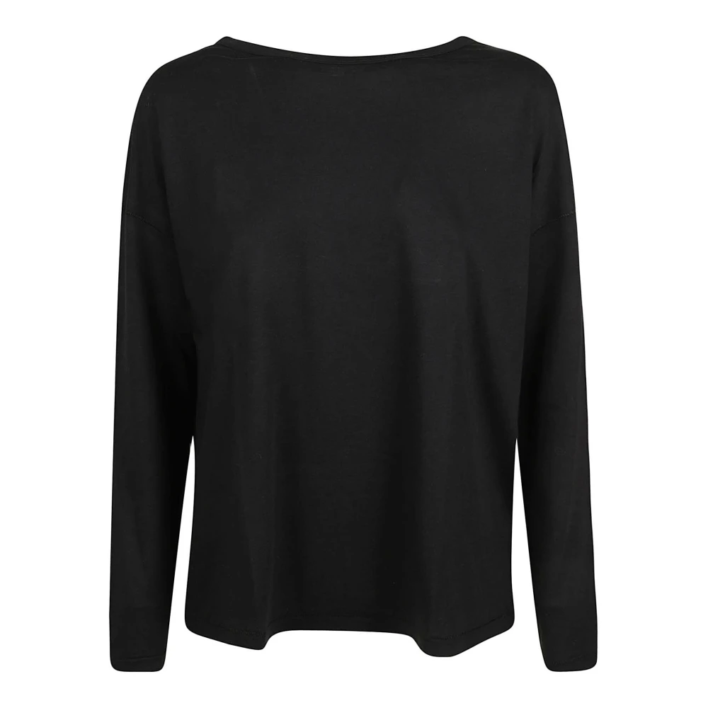 Majestic filatures Zwarte Lyocell Katoenen T-shirts en Polos Black Dames