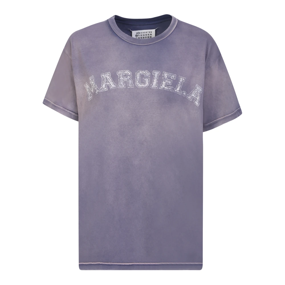 Maison Margiela Faded College Logo T-tröja Purple, Dam