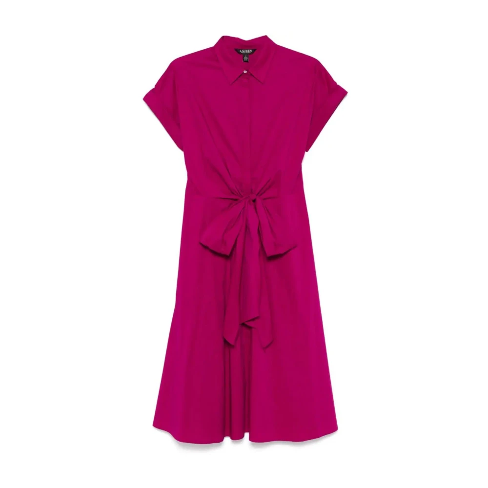 Ralph Lauren Women's Pink Midi Dresses, L, Hakan Short Sleeve Day Dress