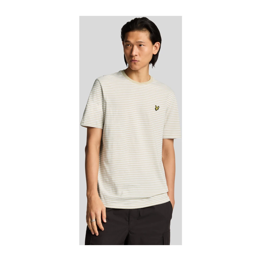 Lyle & Scott SS T-shirts van linnenmix Bretonstreep T-shirt White Heren