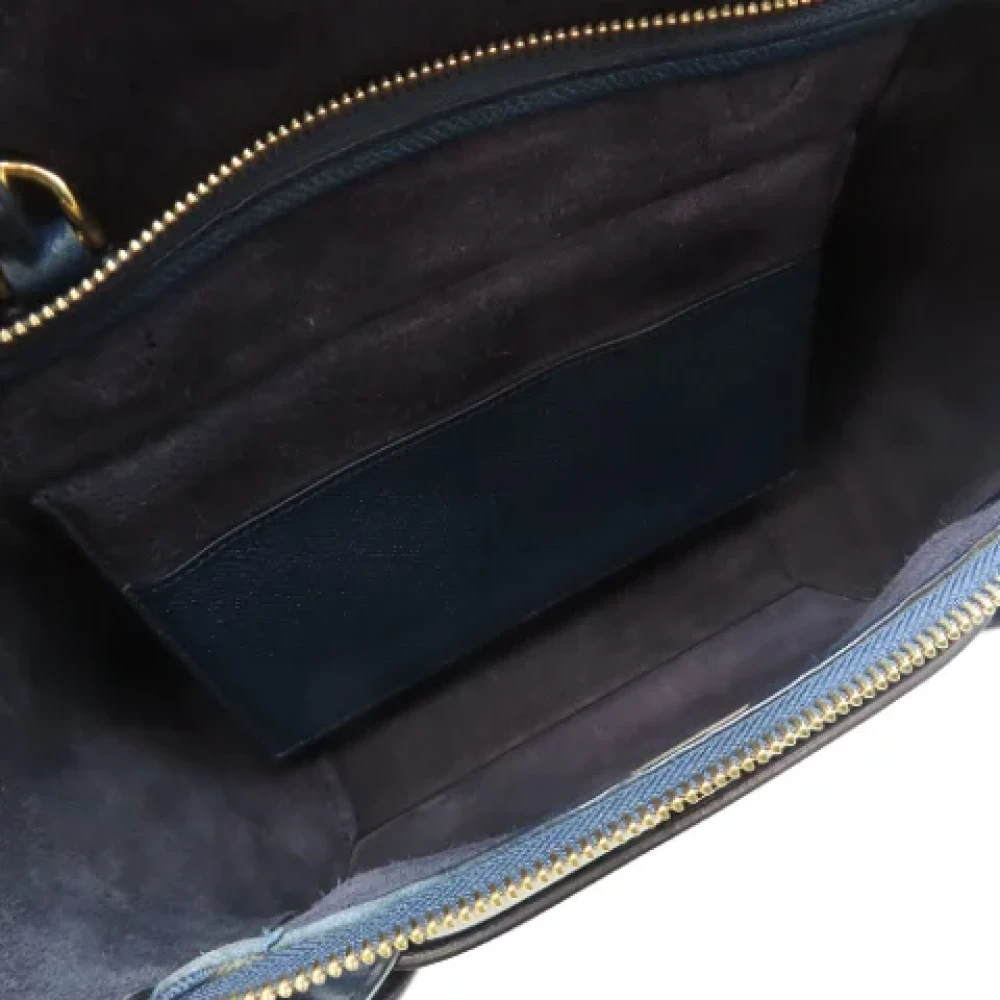Celine Vintage Pre-owned Leather handbags Blue Dames