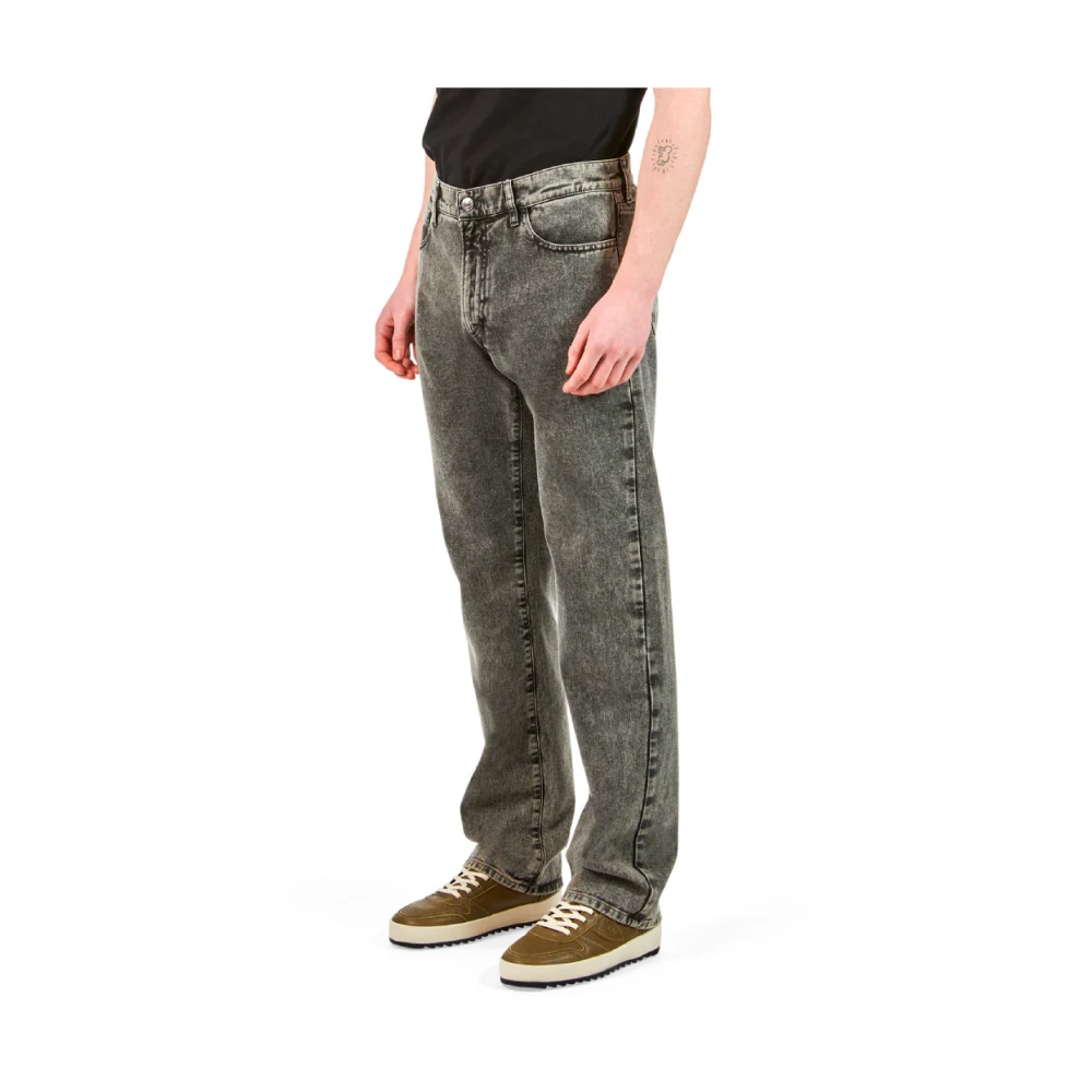 Philippe Model Gewassen Zwart Denim Marmer Effect Jeans Black Heren