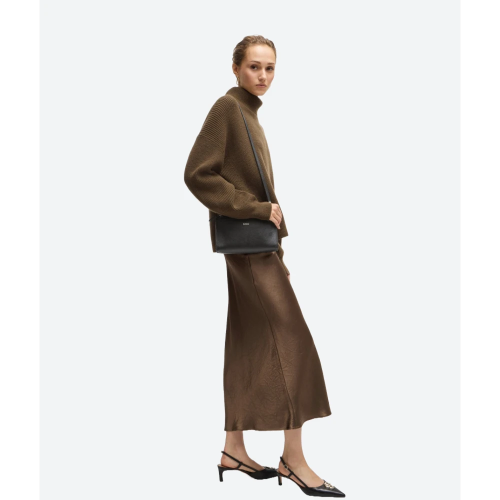 Hugo Boss Mini Leren Tas met Afneembare Pouch Black Dames