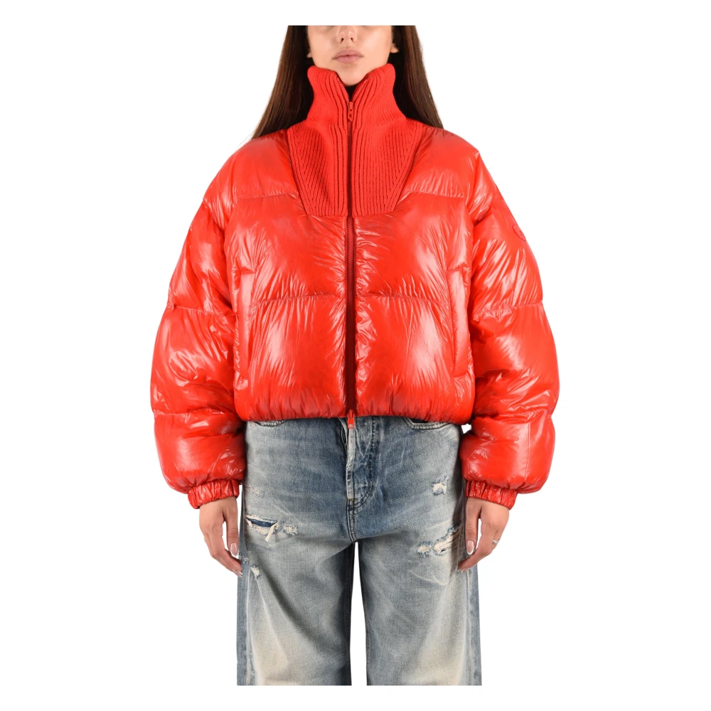 DIESEL | Piumino corto W-Arrior in nylon lucido rosso | Women | 44 - Immagine 4