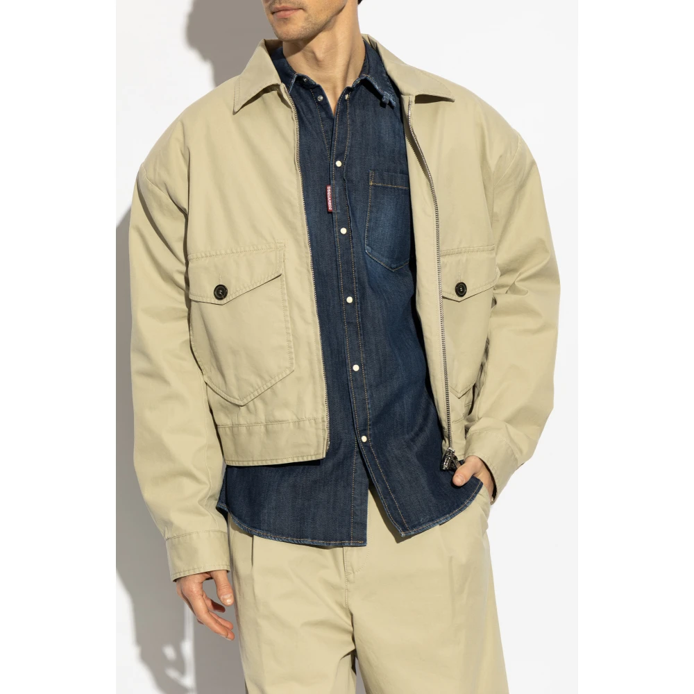 Dsquared2 Jas met schoudervullingen Beige Heren