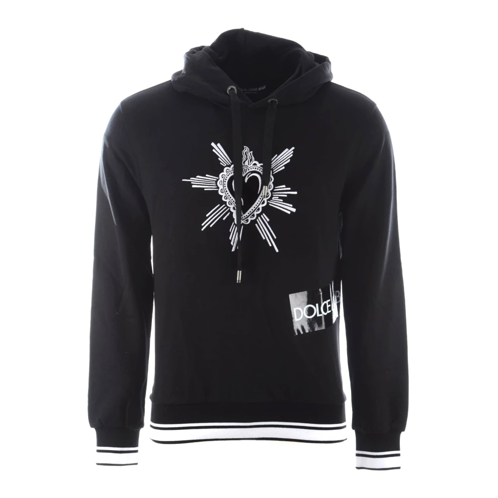Dolce & Gabbana Men's Black Heart Hooded Sweatshirt