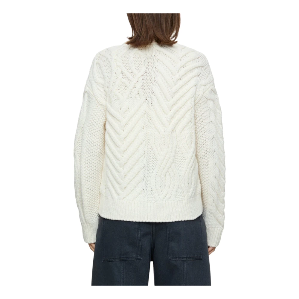 closed Offwhite Kabel Gebreide Vest White Dames