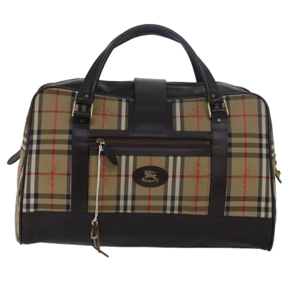 Burberry Vintage Pre-owned Canvas travel-bags Beige Dames