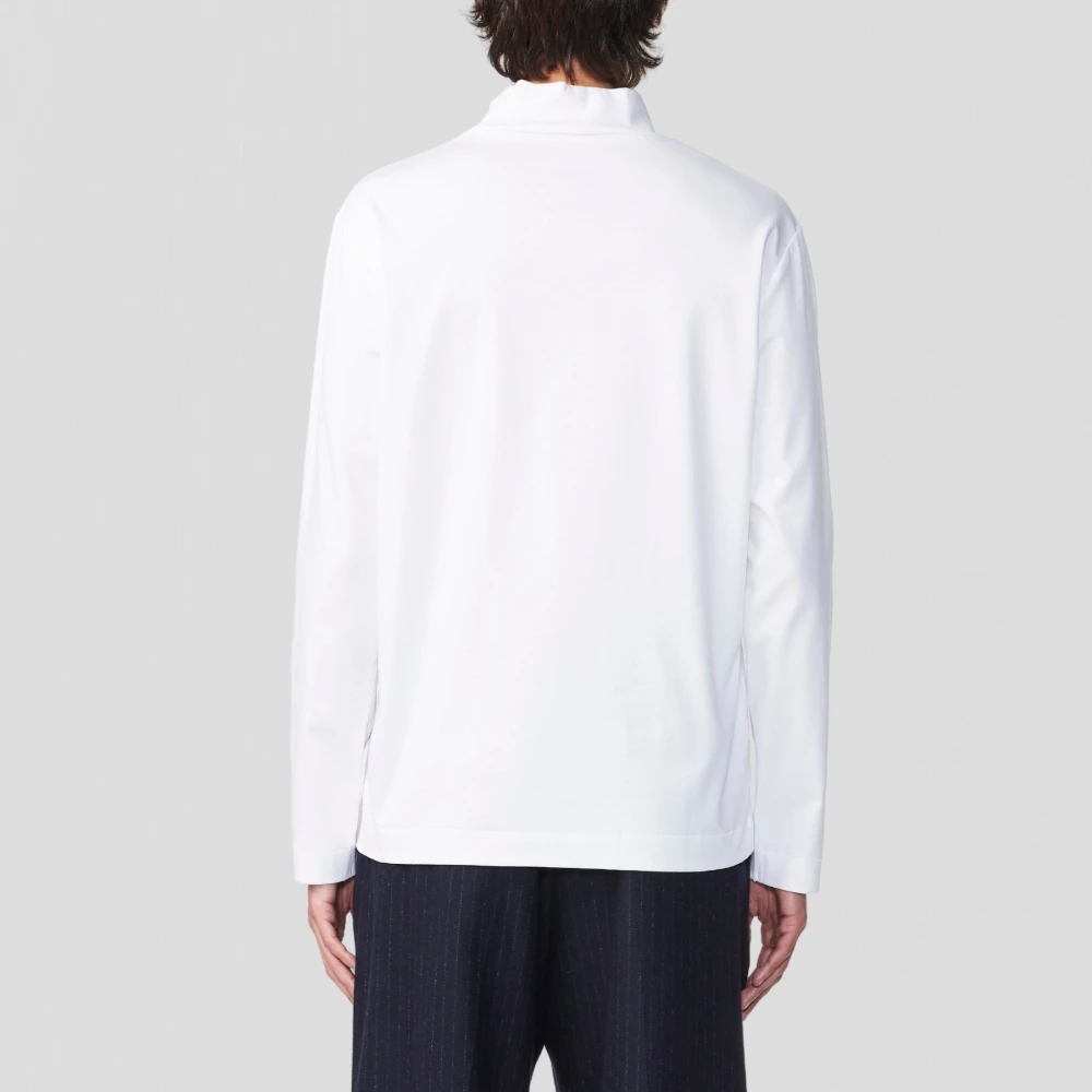 Nn07 Witte Katoenen Tee met Mock Neck White Heren