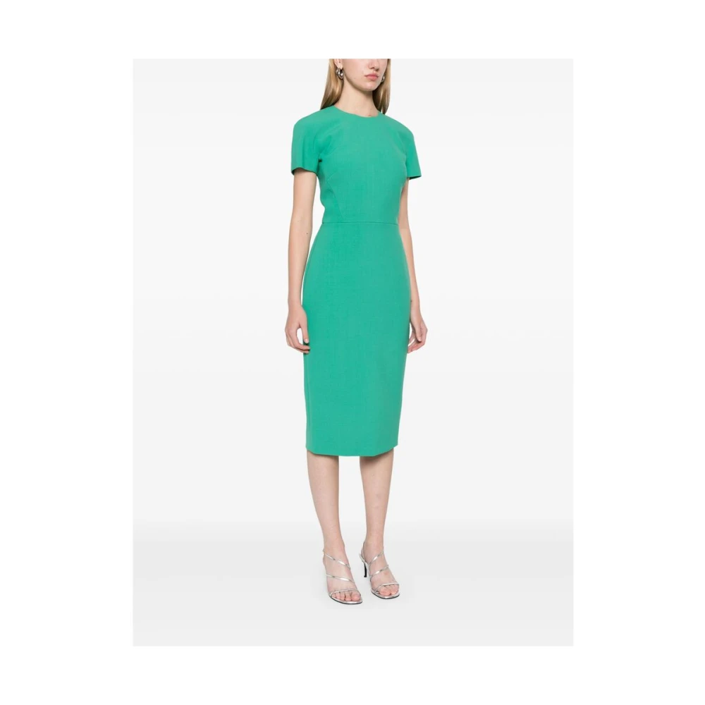 Victoria Beckham Groene Bodycon Jurk met Crew Neck Green Dames