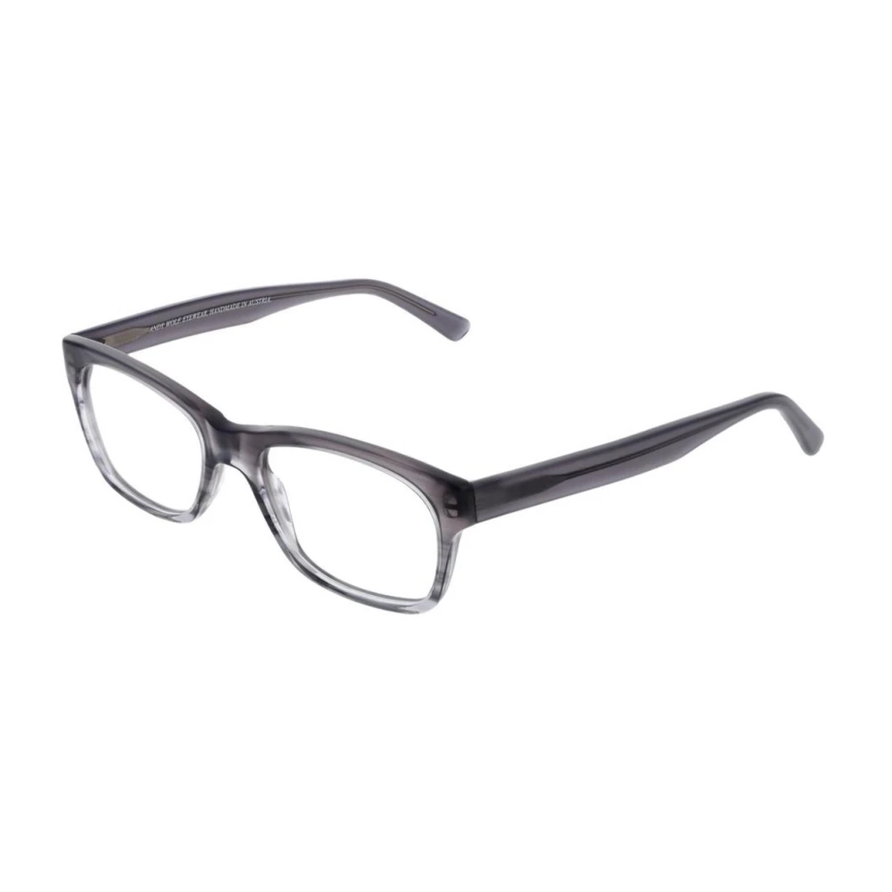 Andy Wolf Unisex Gray Rectangle Optical Frames With Demo Lenses