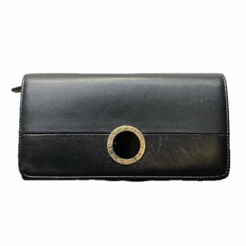 Bvlgari Vintage Pre-owned Leather wallets Black Dames