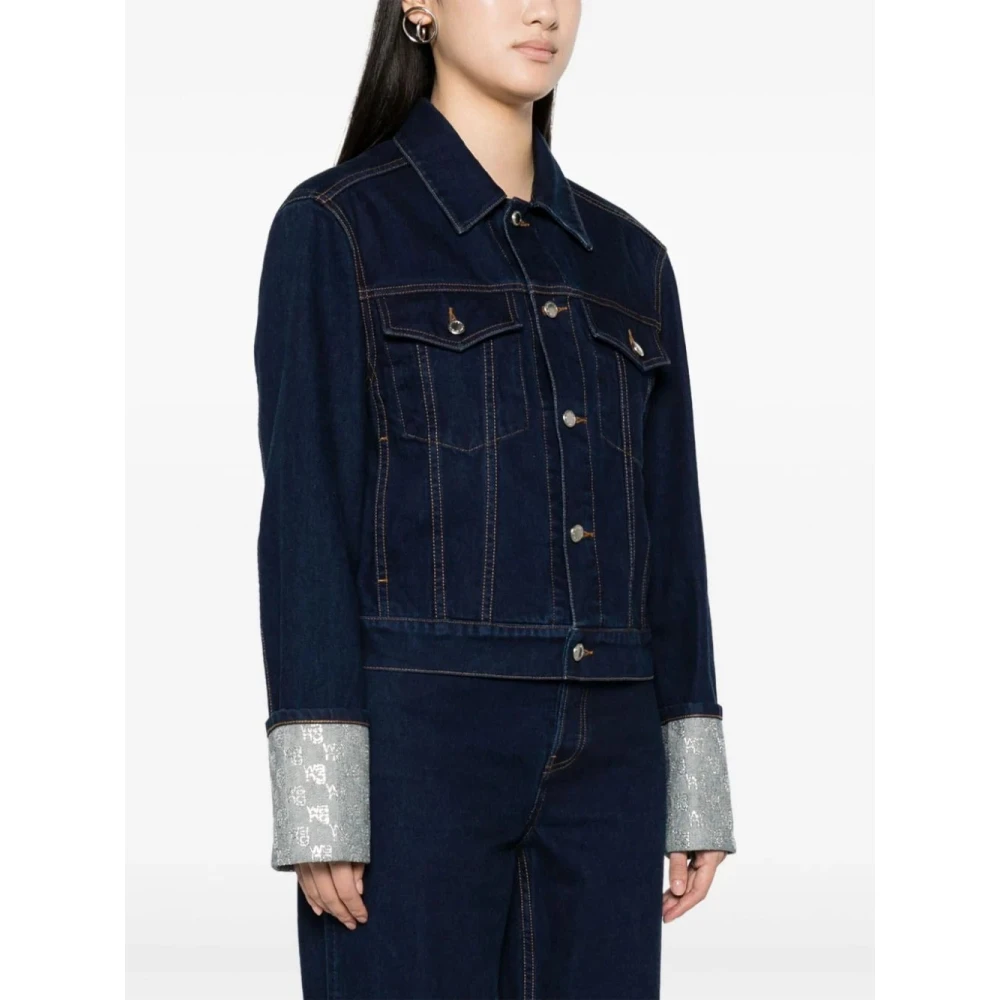 alexander wang Denimjack met kristalversiering Blue Dames