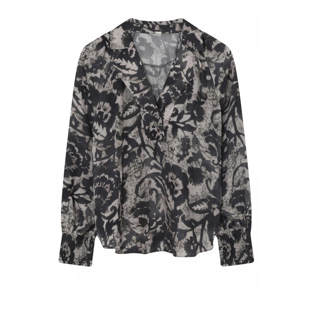 Gustav Elegante Blouse met V-Hals en Smock Manchetten Multicolor Dames