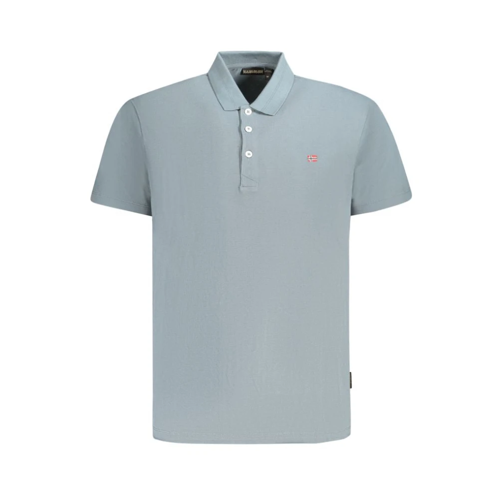 Napapijri Herr Blå Toppar L, Bomull, Short Sleeve Polo Shirt