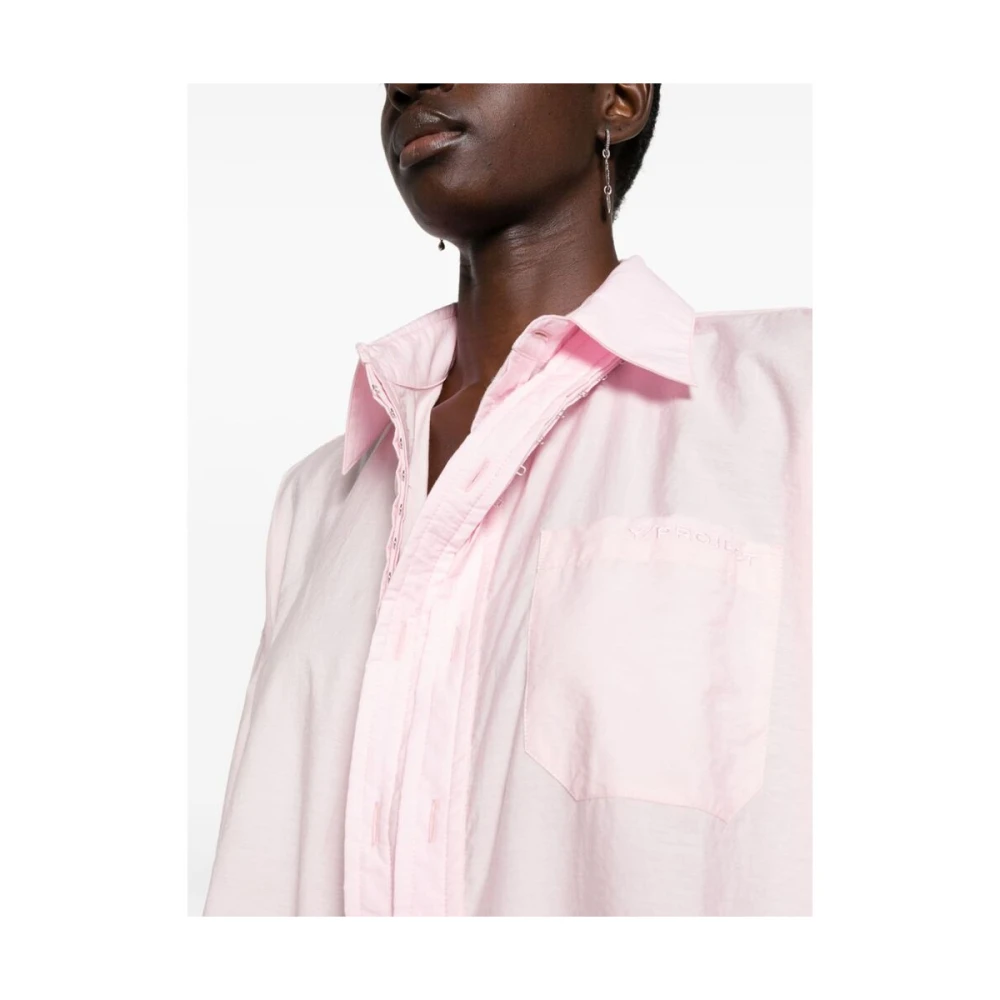 Y Project Asymmetrische Katoenmix Shirt Pink Dames