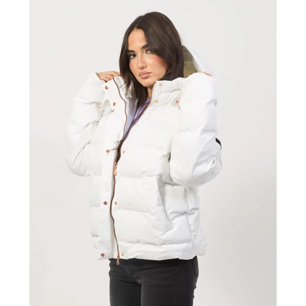 Emporio Armani Witte Korte Hoodie met Rits White Dames
