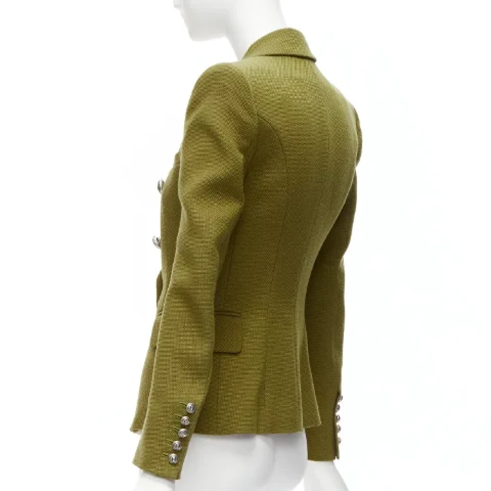 Balmain Pre-owned Fabric outerwear Green Dames