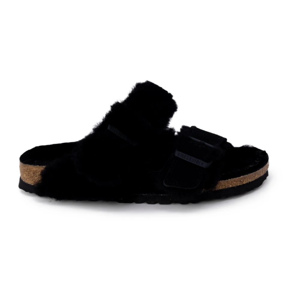 Birkenstock Split Shearl Sliders Black, Dam