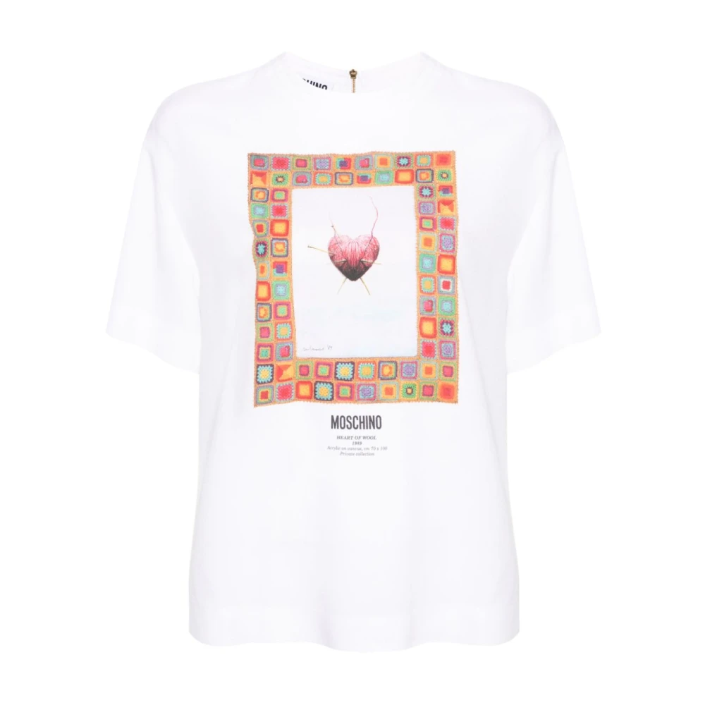 Moschino Damen Weiß Crew Neck T-Shirt