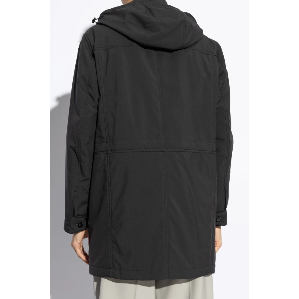 Brioni Geïsoleerde jas met capuchon Black Heren
