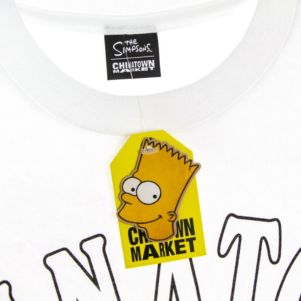 Market Simpsons Witte Tee met Cowabunga Print White Heren